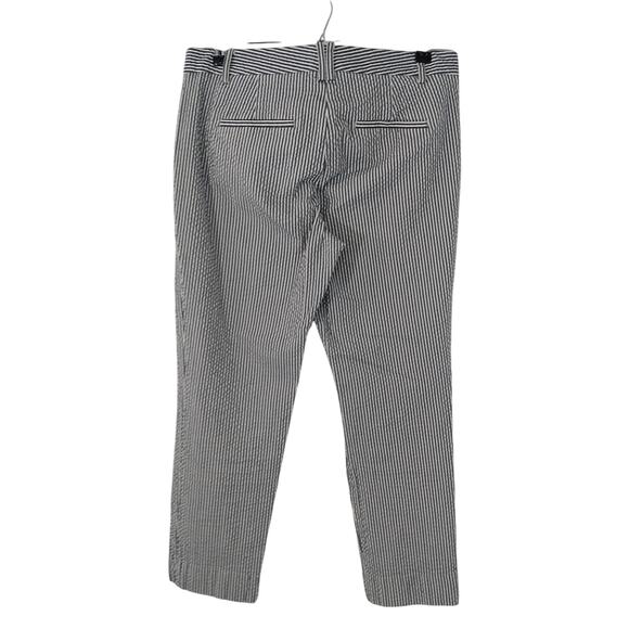NWOT! ANN TAYLOR! BLUE & WHITE STRIPED SEERSUCKER CROPPED PANTS, SLACKS! SZ 4 - Picture 7 of 10